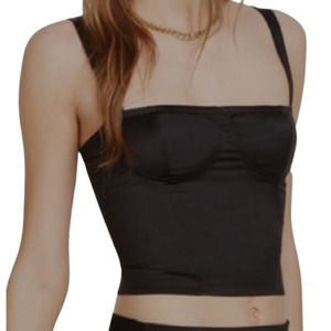 Danielle Bernstein Cropped Tank Top  Black Size 6